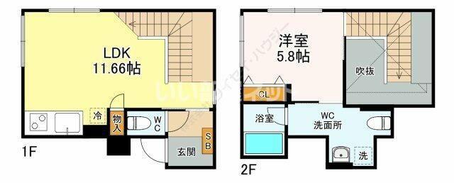 ブライト住吉(1LDK/4階)の間取り写真