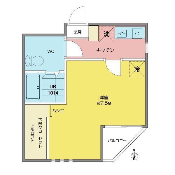 ノヴェル今池(1K/2階)の間取り写真