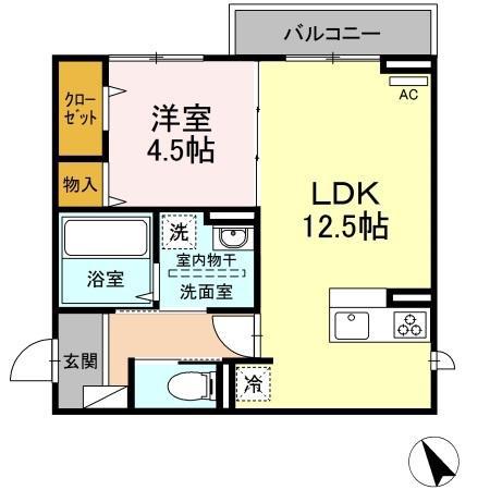 CASAニックスII(1LDK/2階)の間取り写真