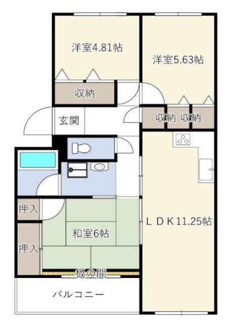 INOVE松戸六高台(3LDK/1階)の間取り写真