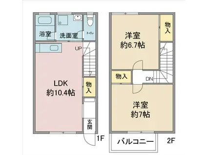 アプトエーデルワイス(2LDK/2階)の間取り写真