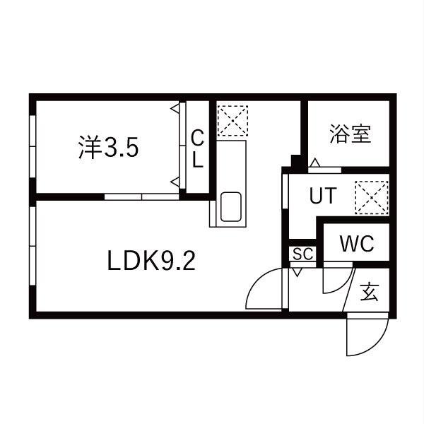 地下鉄南北線 北１８条駅 徒歩9分 5階建 新築(1LDK/1階)の間取り写真