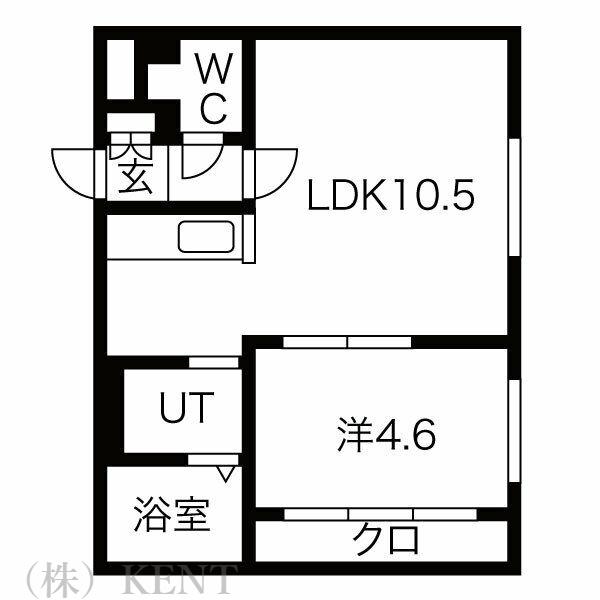 CARRERA二十四軒(1LDK/1階)の間取り写真