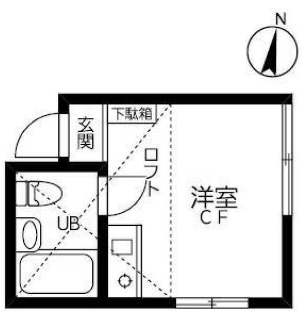 エコー中落合(ワンルーム/3階)の間取り写真
