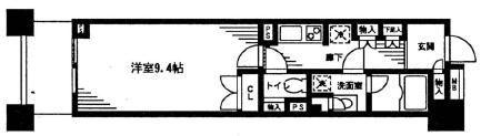 レジディア日本橋馬喰町(1K/3階)の間取り写真