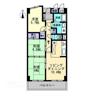 サーパス後楽園(3LDK/4階)の間取り写真