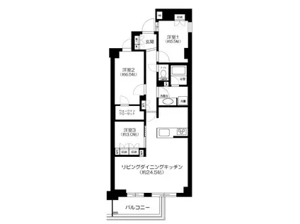 オープンレジデンシア高輪プレイス(3LDK/6階)の間取り写真