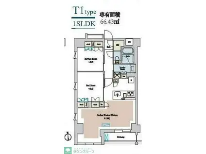 BRILLIA IST 池尻大橋(1SLDK/4階)の間取り写真