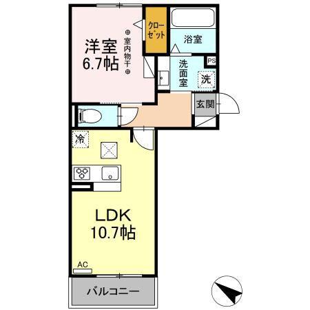 アンタレス(1LDK/1階)の間取り写真