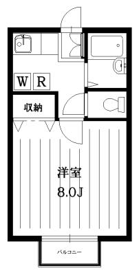 カームズ岡本(1K/1階)の間取り写真