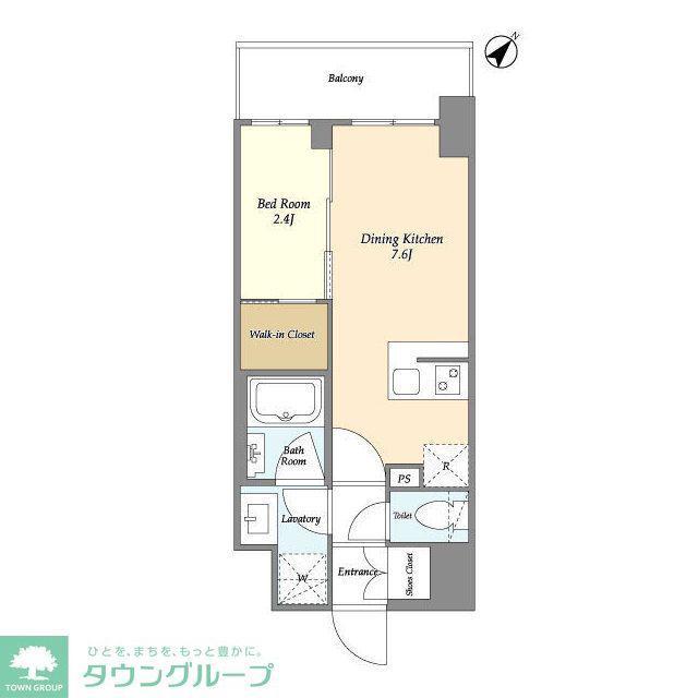 グランカーサ横濱石川町(1DK/6階)の間取り写真