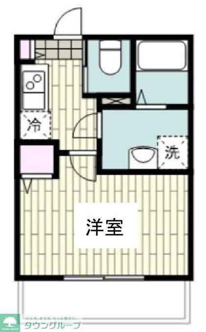 フルセイル古淵II(1K/1階)の間取り写真