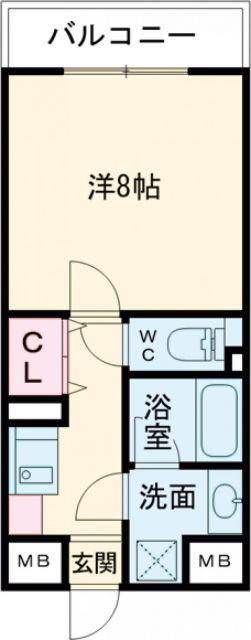 ロマネスク通町第2(1K/2階)の間取り写真