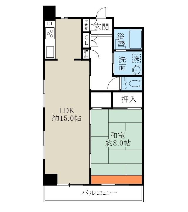 アーバンハウス西堀(1LDK/6階)の間取り写真