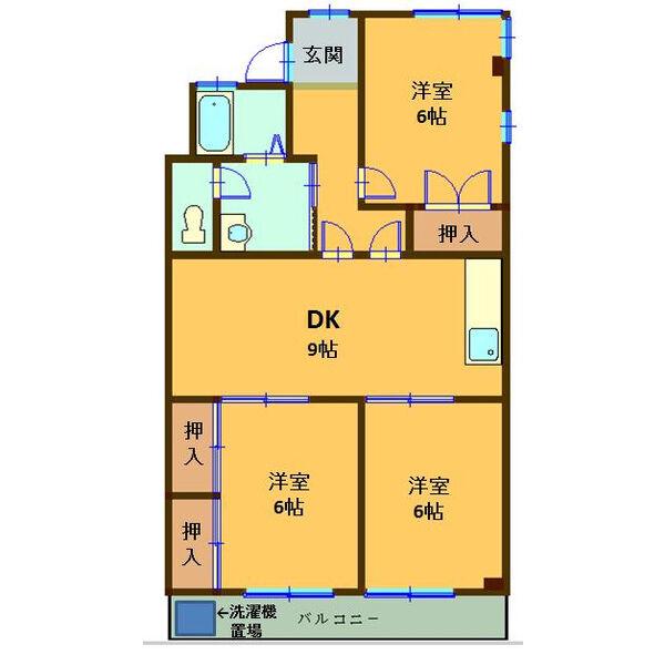 パークサイド宮東(3DK/4階)の間取り写真