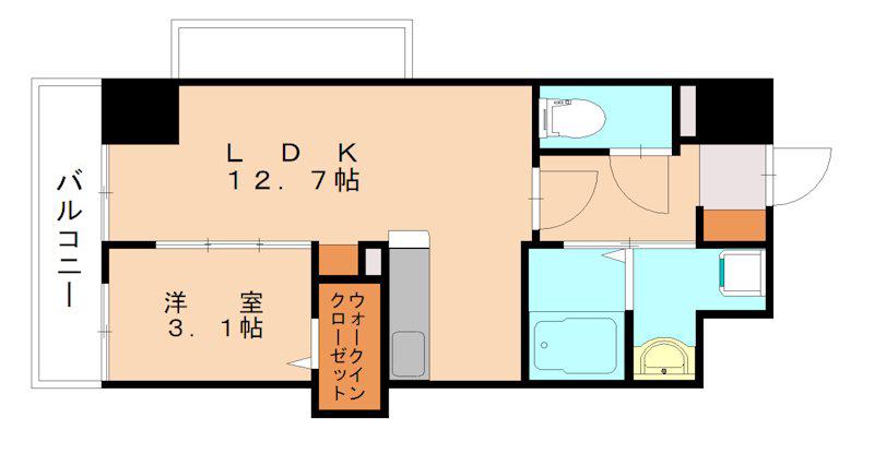 シェーナ下到津(1LDK/2階)の間取り写真