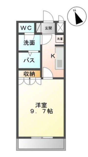 エスプリド伎倍(1K/1階)の間取り写真