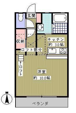 ミヤビコーポ(1K/1階)の間取り写真