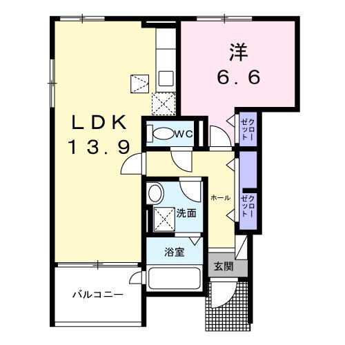 サクラーレ(1LDK/1階)の間取り写真
