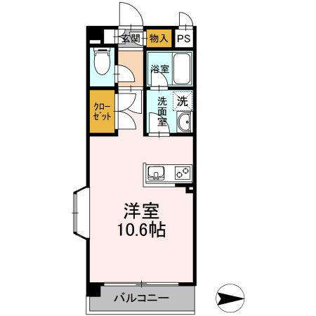 長町南クレスト(ワンルーム/2階)の間取り写真
