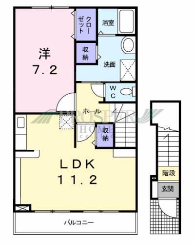 シャルムさくらIII(1LDK/2階)の間取り写真