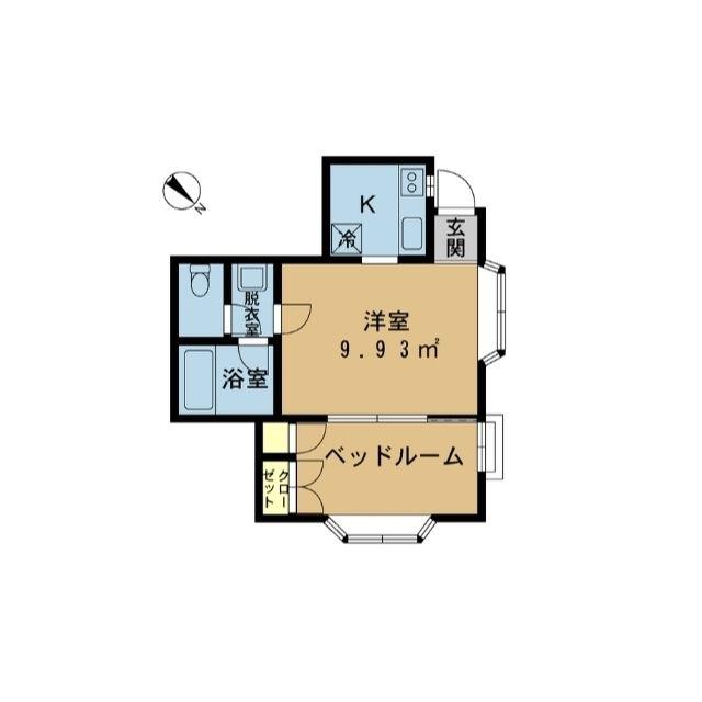 クレセントイグレックIII(2K/1階)の間取り写真