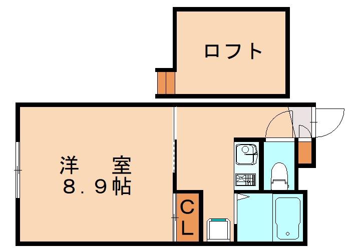 レオパレス花見ヶ浜(1K/1階)の間取り写真