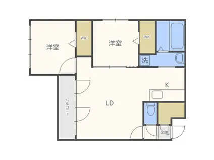 MOIWA VIEW(2LDK/4階)の間取り写真
