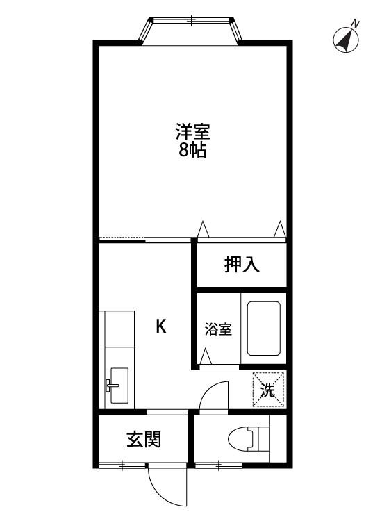 プレミール(1K/2階)の間取り写真