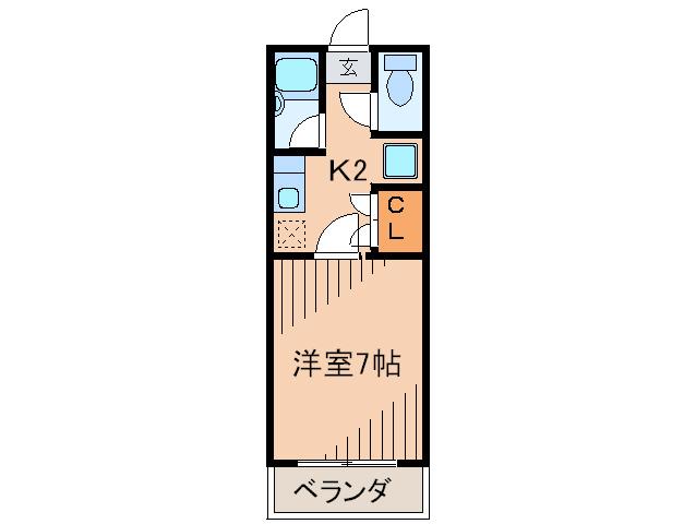 ハイツビューテラス(1K/1階)の間取り写真