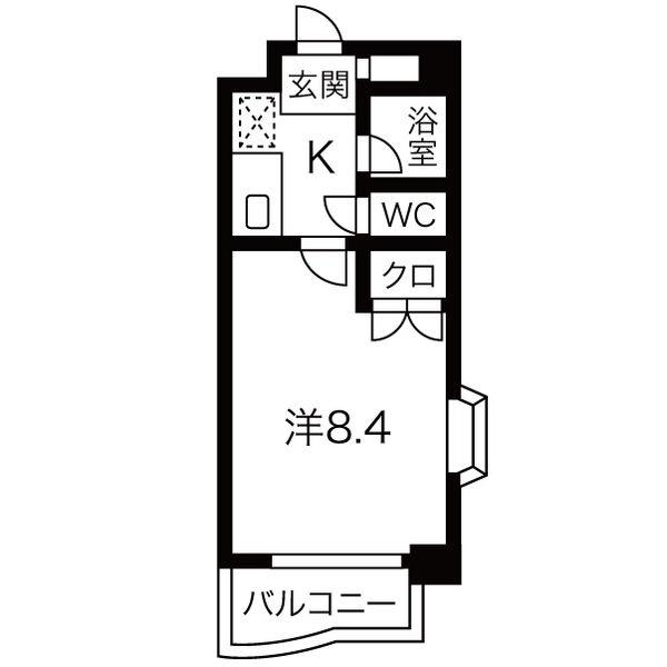 シティライフ打越(1K/3階)の間取り写真