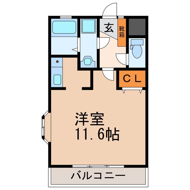 コンド・勝川(1K/2階)の間取り写真