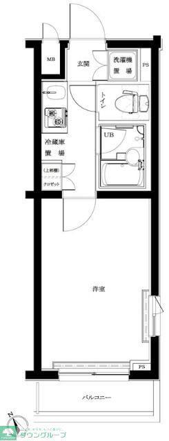 ルーブル喜多見(1K/1階)の間取り写真