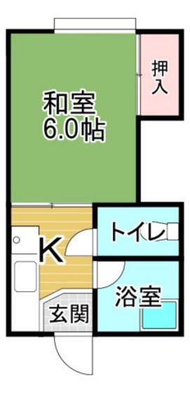 第1田万里ビル(1K/2階)の間取り写真