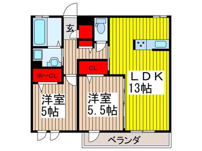 GRANCASAMIRA(2LDK/3階)の間取り写真