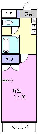 KURIMAマンション(1K/8階)の間取り写真