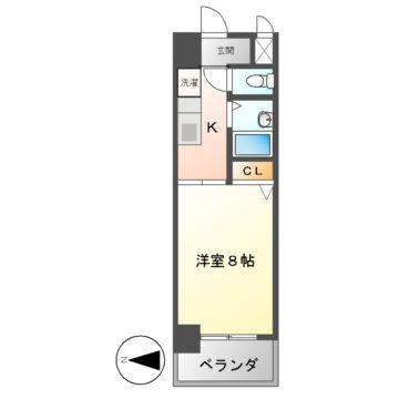 浅井ビル(1K/2階)の間取り写真