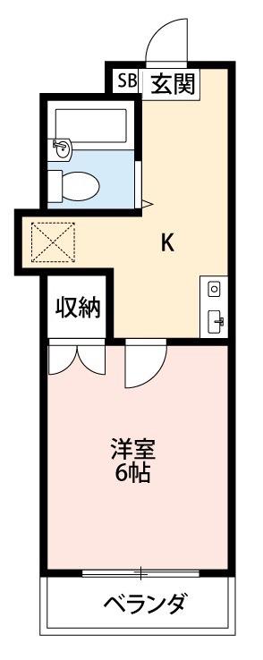 シャトル日新(1K/1階)の間取り写真