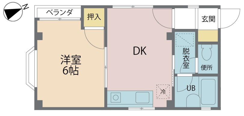 エトワール(1DK/1階)の間取り写真