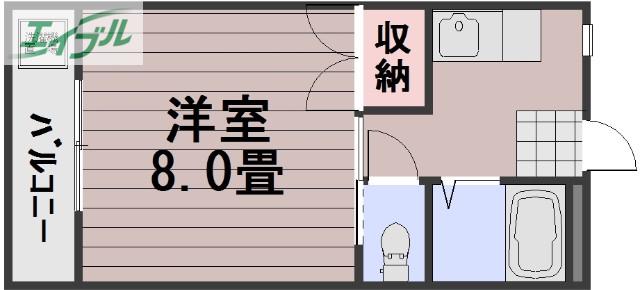 コープエスポワールI棟(1K/3階)の間取り写真