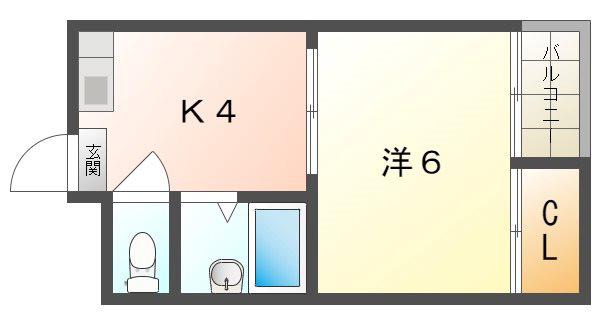 サニーヴィレッジ(1K/3階)の間取り写真
