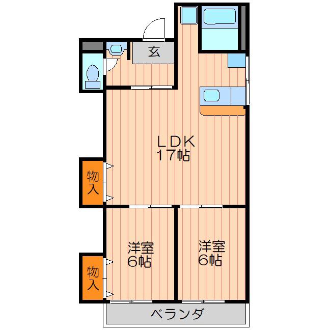 雅マンション(2LDK/4階)の間取り写真