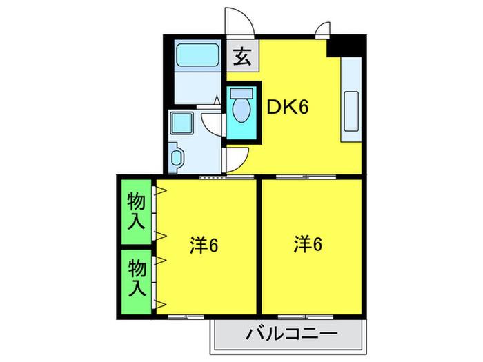 さくらクレストール(2DK/2階)の間取り写真