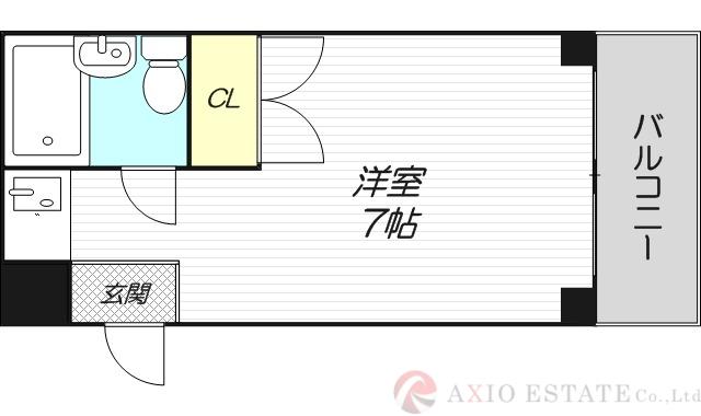 パインハイツ新大阪(1K/1階)の間取り写真