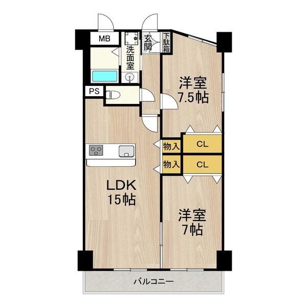インプルーブ金山(2LDK/8階)の間取り写真