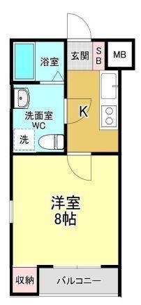 88.FUTAKOAMAGAWA(1K/4階)の間取り写真