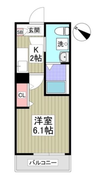 DELIGHT TOWN北本(1K/2階)の間取り写真