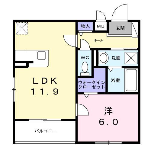 リバープレッソ(1LDK/2階)の間取り写真
