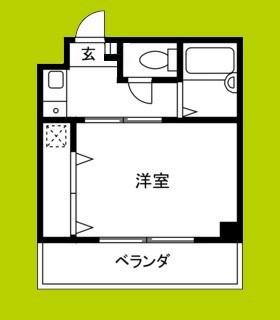 アビタシオン23(1K/1階)の間取り写真