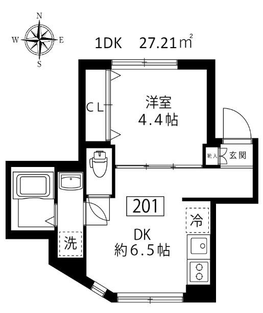 FACTORY NAKAMEGURO(1DK/2階)の間取り写真